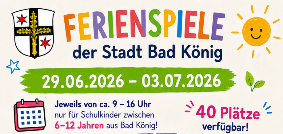 Flyer über das Programm der Ferienspiele, siehe nachstehenden Text