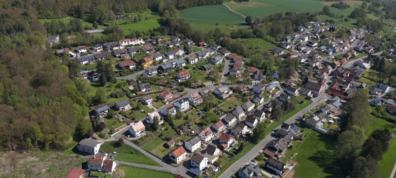 der Stadtteil Nieder-Kinzig aus der Vogelperspektive