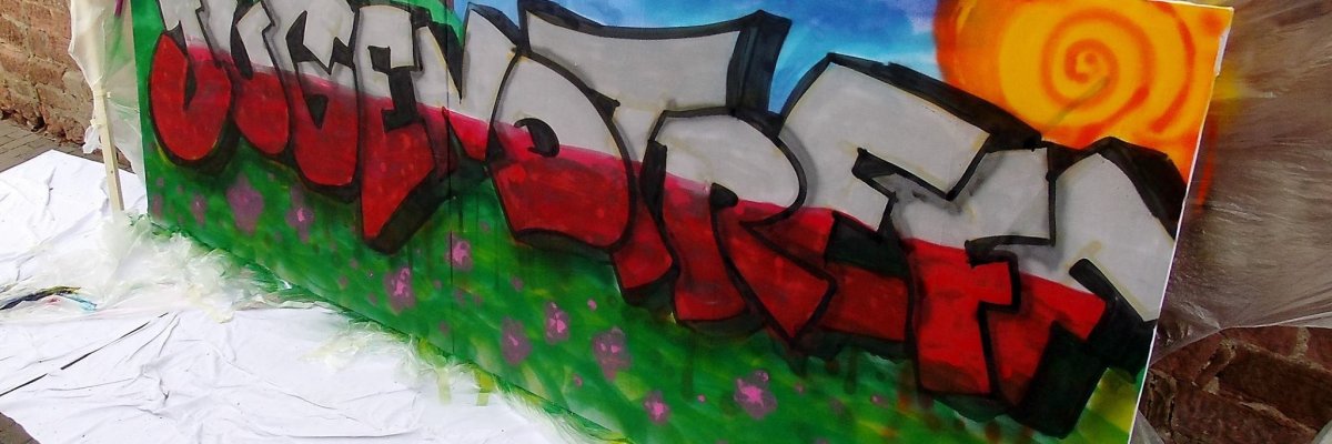 Bild eines Graffitis mit der Aufschrift Jugendtreff