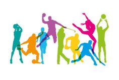 Symbolbild Vereinsleben; bunte Figuren in unterschiedlichen Sportpositionen