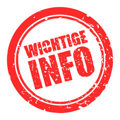 Roter Kreis mit der Innenschrift Wichtige Info