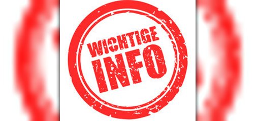 Roter Kreis mit der Innenschrift Wichtige Info
